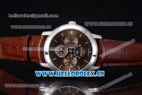 Audemars Piguet Jules Audemars Grand Complication Asia ST16 Automatic Steel Case Brown Dial Stick Markers and Brown Leather Strap (EF) - Click Image to Close